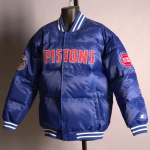 Detroit Pistons Blue Down Bubble Jacket
