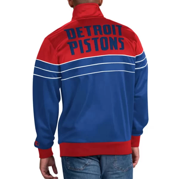 Detroit Pistons Red & Blue Knit Satin Jacket
