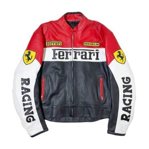 Ferrari Racing Black Leather Jacket
