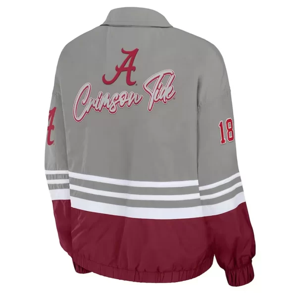 Gray & Red Alabama Crimson Throwback Windbreaker Jacket