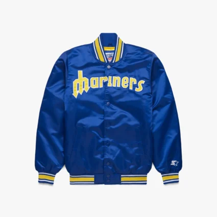 HOMAGE X Starter Mariners Blue Satin Jacket