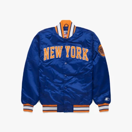 HOMAGE x Starter Knicks Blue Satin Jacket
