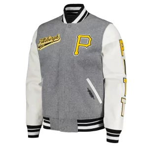 Heather Gray & White Pittsburgh Pirates Varsity Jacket