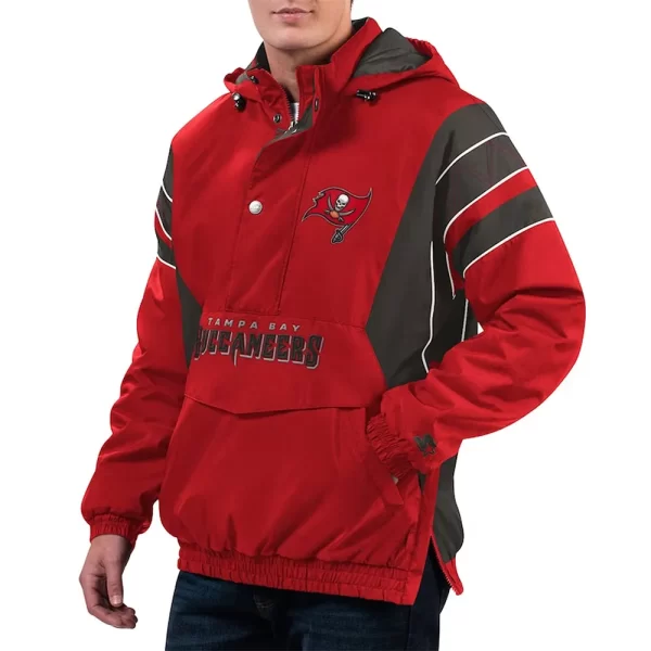 Home Team Tampa Bay Buccaneers Half-Zip Hoodie Red Jacket