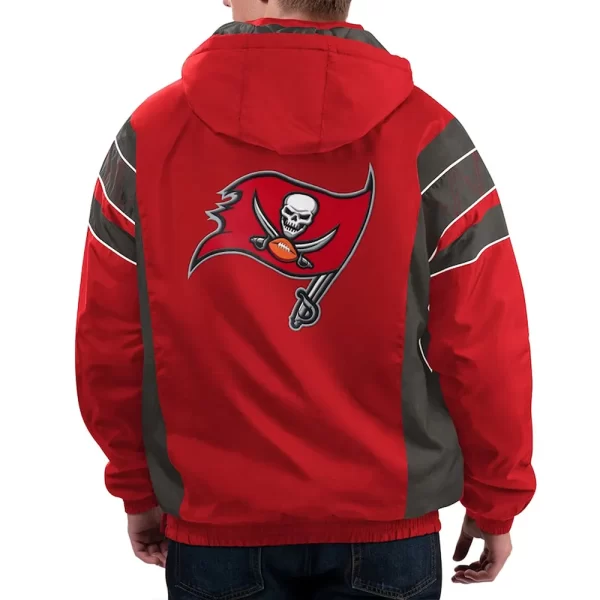 Home Team Tampa Bay Buccaneers Red Pewter Half-Zip Hoodie Jacket