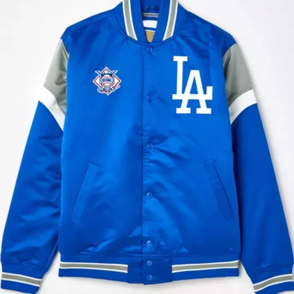 LA Dodgers Heavyweight Royal Blue Satin Jacket