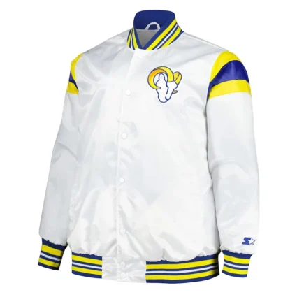 Los Angeles Rams Midweight White Satin Jacket