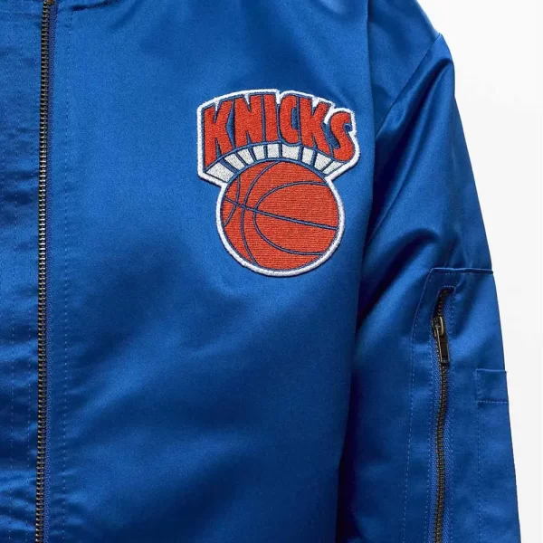 NY Knicks Bomber Royal Lightweight Satin Jackets