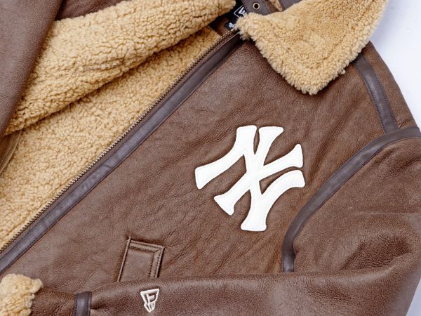 NY Yankees MLB Leather Brown Jacket