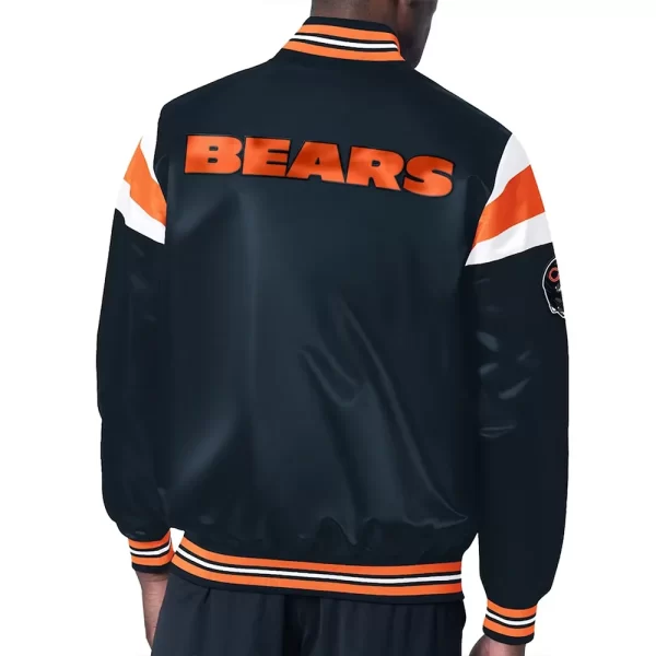 Navy Chicago Bears Midweight Full-Snap Varsity Satin Jacket