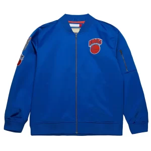 New York Knicks Vintage Logo Royal Lightweight Satin Jacket