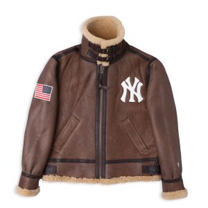 New York Yankees MLB Leather Brown Jacket