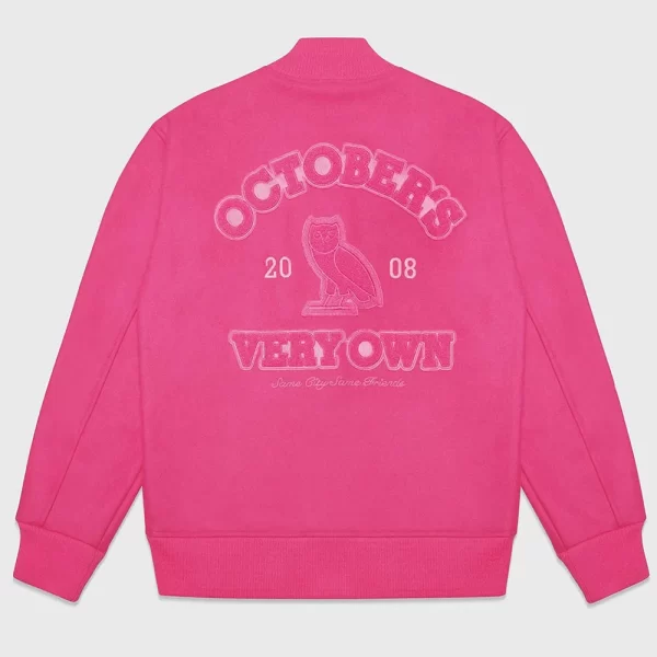 Pink OVO Valentine Wool Varsity Jacket