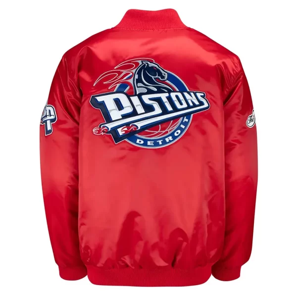 Red Detroit Pistons 20th Anniversary Satin Jacket