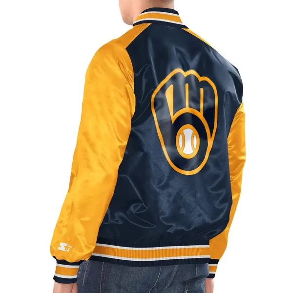 Renegade Milwaukee Brewers Varsity Full-Snap Satin Jacket