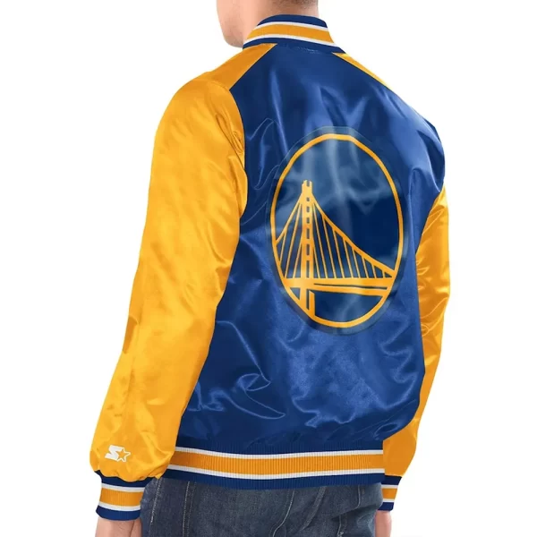 Royal & Gold Renegade Golden State Warriors Varsity Satin Jacket