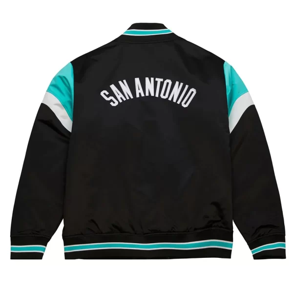 San Antonio Spurs Heavyweight Black Varsity Satin Jacket