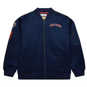 San Diego Padres Vintage Logo Navy Lightweight Satin Jacket