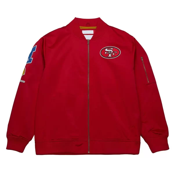 San Francisco 49ers Vintage Logo Red Lightweight Satin Jacket