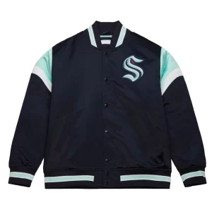 Seattle Kraken Heavyweight Navy Satin Jacket