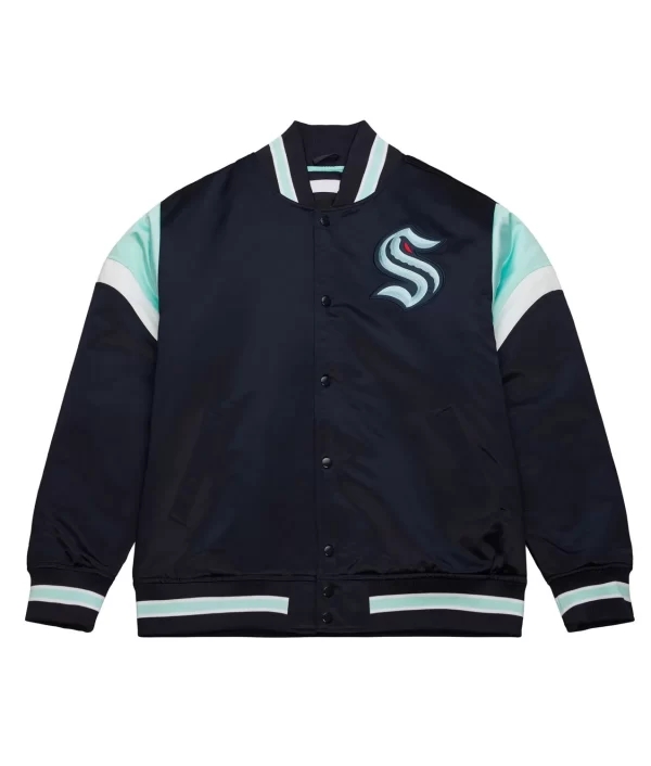 Seattle Kraken Heavyweight Navy Satin Jacket