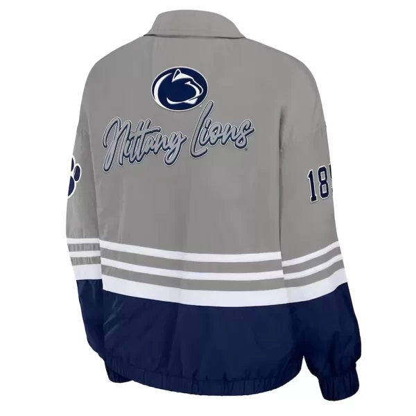 Throwback Penn State Nittany Windbreaker Gray & Blue Jacket