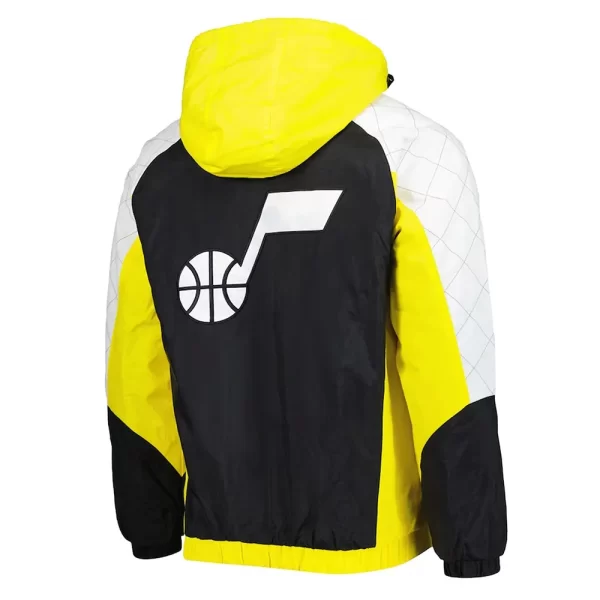 Utah Jazz Body Check Half-Zip Gold Hoodie Jacket