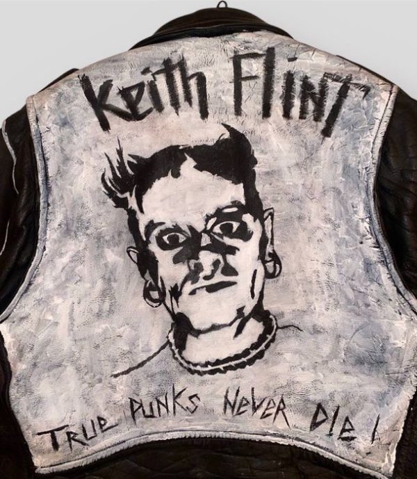 Very Rare Hand Painted Black Leather Jacket