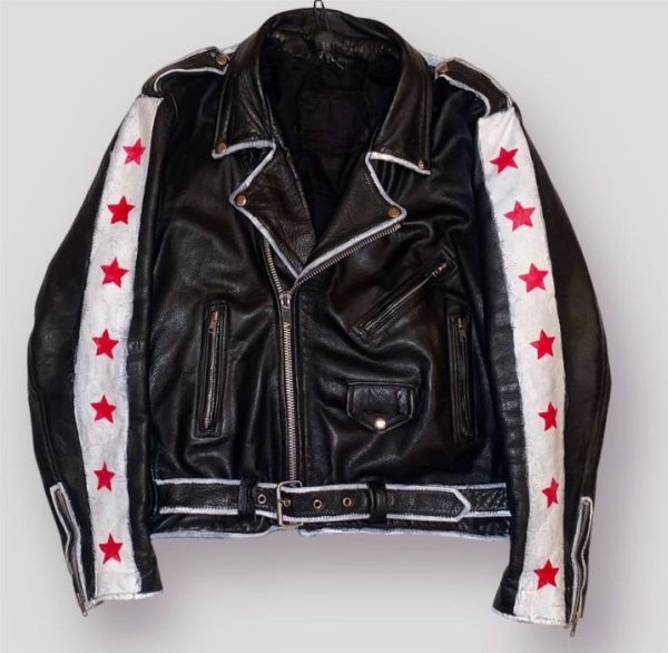 Very Rare Hand Painted Leather Black Jacket