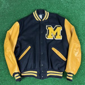 Vintage 80's Varsity Wool Leather Jacket