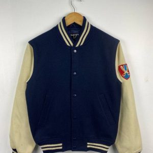 Vintage Cosmis Eye University Navy Varsity Jacket