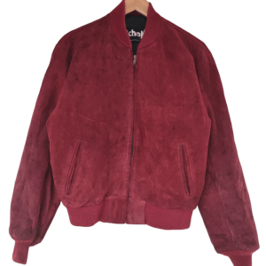 Vintage Schott Burgandy Leather Bomber Jacket