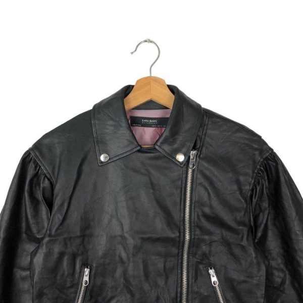 Vintage Soft Black Leather Bomber Jacket