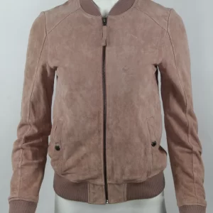 Vintage Y2k Pink Suede Leather Jacket