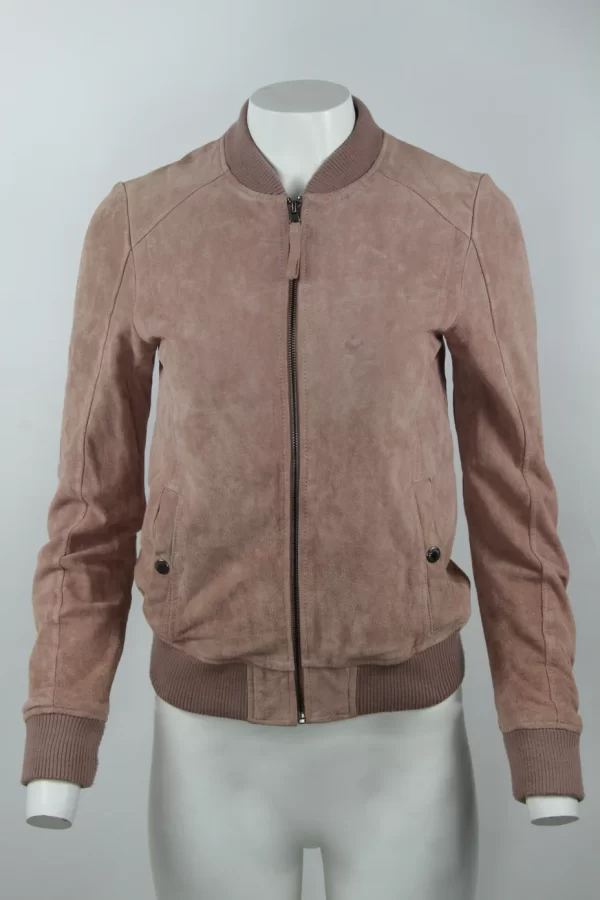 Vintage Y2k Pink Suede Leather Jacket