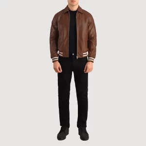 Walton Brown Leather Varsity Jacket