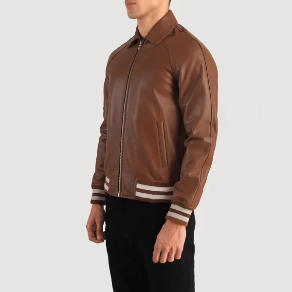 Walton Leather Varsity Brown Jacket