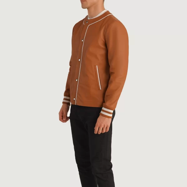 Willis Tan Leather Varsity Jackets