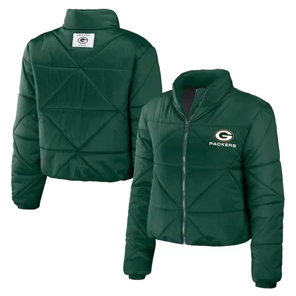 Women’s Green Bay Packers Puffer Cropped Jacket