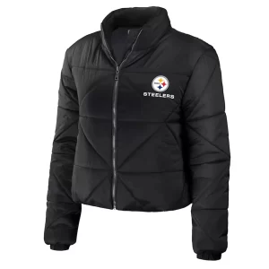 Women’s Pittsburgh Steelers Puffer Cropped Jacket