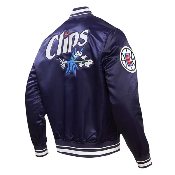 2023-24 LA Clippers City Edition Navy Varsity Satin Jacket