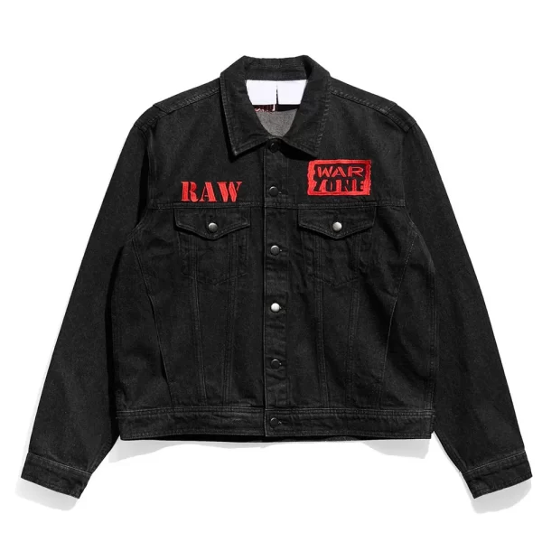 30 Years Celebrating Raw is War Black Denim Jacket