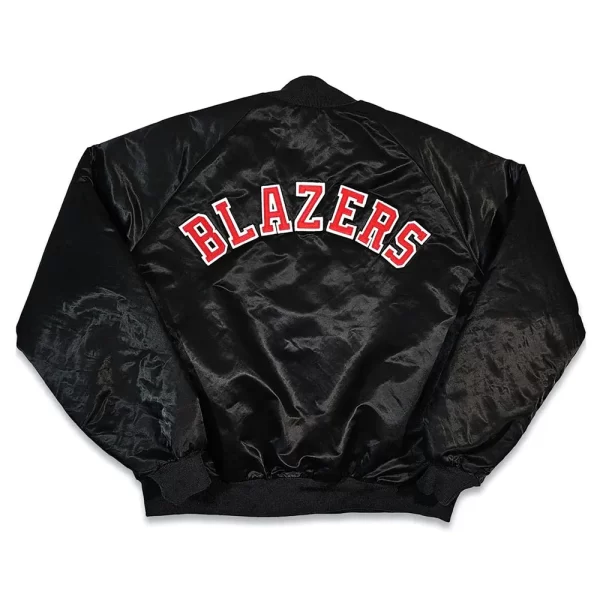 80’s Portland Trail Blazers Bomber Black Satin Jacket