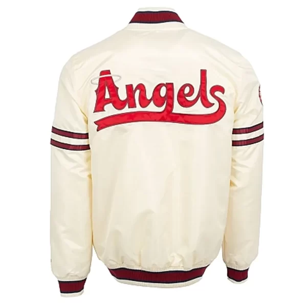 Angeles Angels City Connect Off White Varsity Satin Jacket
