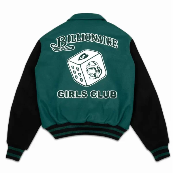 Billionaire Girls Club Dice Green and Black Varsity Wool Jacket