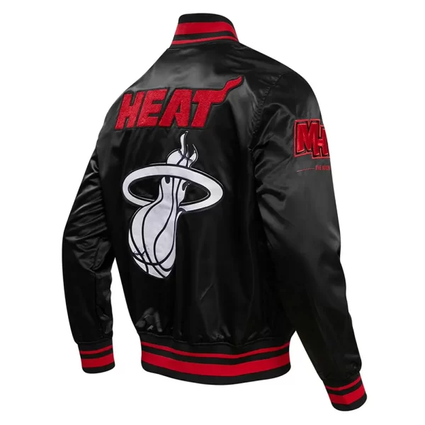 Black 2023-24 Miami Heat City Edition Varsity Satin Jacket