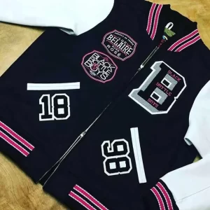 Black Bottle Boys Black and White Wool Varsity Jacket