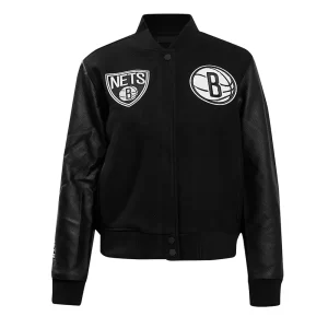 Brooklyn Nets Classic Varsity Wool Black Jacket