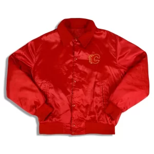 Calgary Flames 1990’s Red Satin Jacket