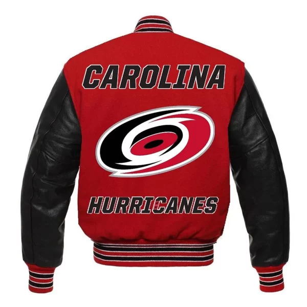 Carolina Hurricanes Red and Black Wool Varsity Jacket